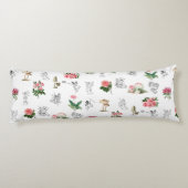 Fairies Roze Bloemen & Paddestoel Fairy Patroon Lichaamskussen (Achterkant)