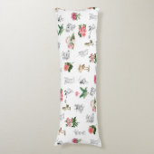 Fairies Roze Bloemen & Paddestoel Fairy Patroon Lichaamskussen (Voorkant Verticaal)