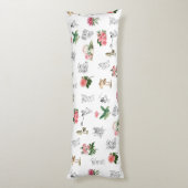 Fairies Roze Bloemen & Paddestoel Fairy Patroon Lichaamskussen (Achterkant (Verticaal))