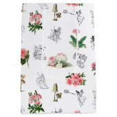 Fairies Roze Bloemen & Paddestoel Fairy Patroon Medium Cadeauzakje (Achterkant)