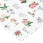 Fairies Roze Bloemen & Paddestoel Fairy Patroon Tafelkleed (Gekanteld)