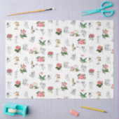 Fairies Roze Bloemen & Paddestoel Fairy Patroon Tissuepapier (Craft)