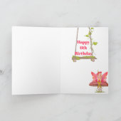 Fairies Rustic Pink Gold Personal Age Kaart (Binnen)