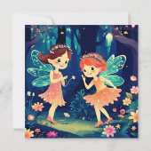 Fairies spelen in de betoverde Forest Age verjaard Kaart (Achterkant)