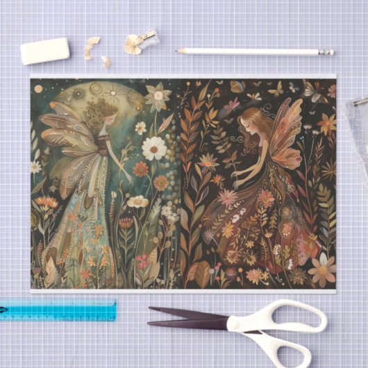 Fairies Spring / Herfst Decoupage Tissue Paper Tissuepapier (Craft)