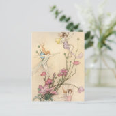 Fairies springt op bloemen briefkaart (Staand voorkant)