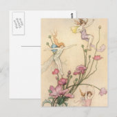 Fairies springt op bloemen briefkaart (Voorkant / Achterkant)