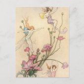 Fairies springt op bloemen briefkaart (Voorkant)