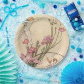 Fairies springt op bloemen papieren bordje (Feest)