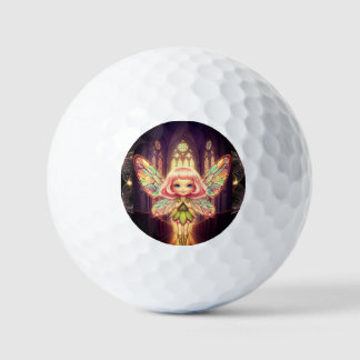 Fairies, stained glass, cathedrals, fantasy,Prayer Golfballen