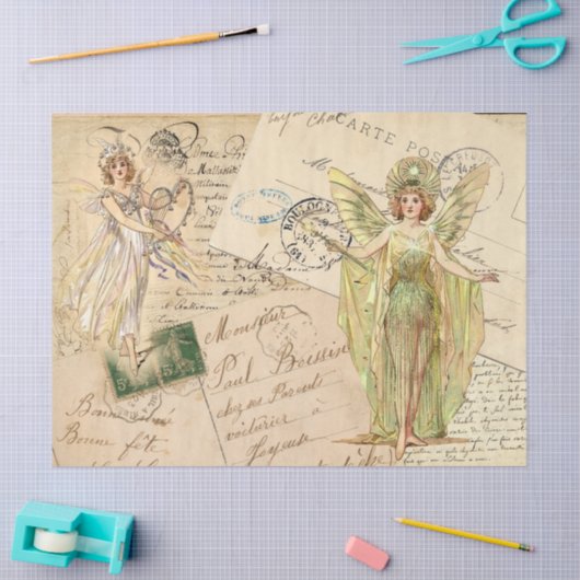 Fairies tegen handschrift tissuepapier (Craft)