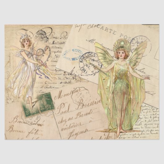 Fairies tegen handschrift tissuepapier (Voorkant)