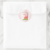 Fairies Theme Cute Birthday Pink Green Ronde Sticker (Tas)
