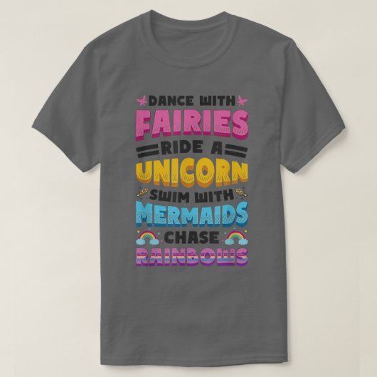 Fairies Unicorns Mermaids Raindbows Love Fairytal T-shirt (Design voorkant)