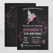 Fairies verjaardag uitnodiging (Voorkant / Achterkant)