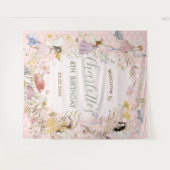 Fairies Wildflower Bloemen Meadow Verjaardag Welko Wandkleed (Voorkant (horizontaal))