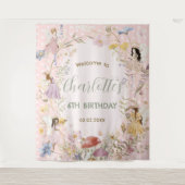 Fairies Wildflower Bloemen Meadow Verjaardag Welko Wandkleed (Voorkant)