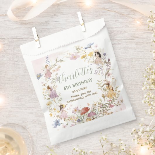 Fairies Wildflower Meadow Bloemen Verjaardag Bedankzakje (Geknipt)