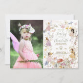 Fairies Wildflower Meadow Bloemen Verjaardag Foto Kaart (Voorkant)