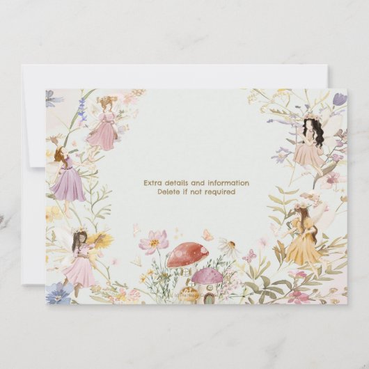 Fairies Wildflower Meadow Bloemen Verjaardag Foto Kaart (Achterkant)