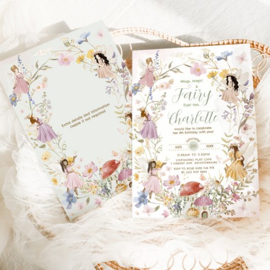 Fairies Wildflower Meadow Bloemen Verjaardag Kaart