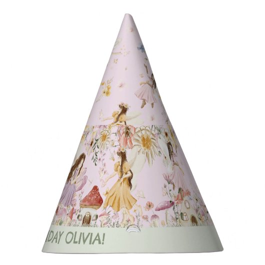 Fairies Wildflower Meadow Bloemen Verjaardag Kegel Feesthoedjes (Rechts)