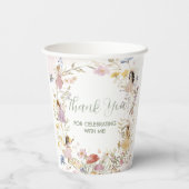Fairies Wildflower Meadow Bloemen Verjaardag Papieren Bekers (Achterkant)