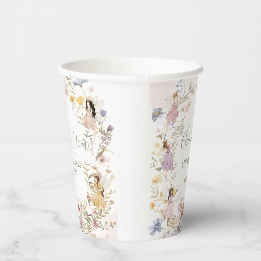 Fairies Wildflower Meadow Bloemen Verjaardag Papieren Bekers (Rechts)