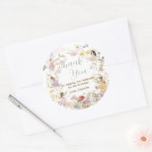 Fairies Wildflower Meadow Bloemen Verjaardag Ronde Sticker (Envelop)
