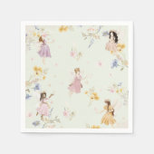 Fairies Wildflower Meadow Bloemen Verjaardag Servet (Voorkant)