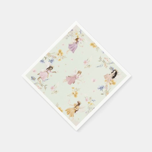 Fairies Wildflower Meadow Bloemen Verjaardag Servet (Hoek)