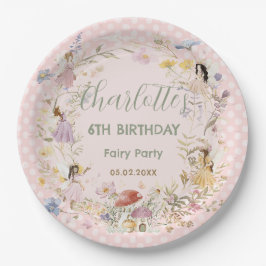 Fairies Wildflower Meadow Flowers Verjaardagsfeest Papieren Bordje
