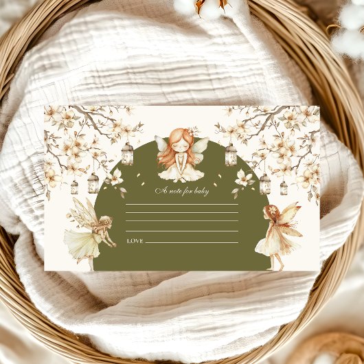 Fairies Wildflowers Flower Meadow Note voor Baby Informatiekaartje