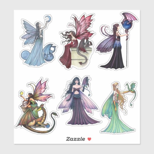 Fairies with Dragons Stickers door Molly Harrison (Vel)