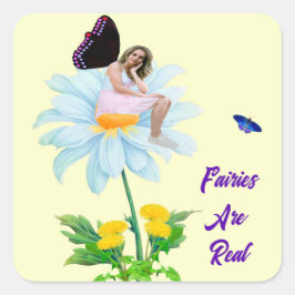 Fairies zijn echte envelopzegels vierkante sticker
