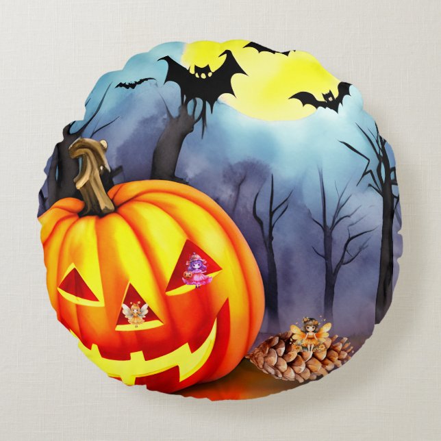 Fairies zoals Halloween ook Rond Kussen (Voorkant)