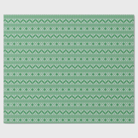 Fairisle Kerst Breipatroon Cadeaupapier (Vlak)