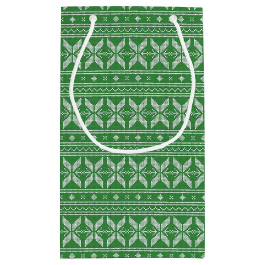 Fairisle Kerstnit Pattern Klein Cadeauzakje (Achterkant)