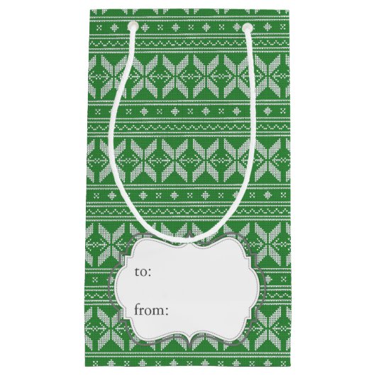 Fairisle Kerstnit Pattern Klein Cadeauzakje (Voorkant)