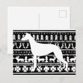 Fairisle Sighthound Christmas Linocut Briefkaart (Voorkant / Achterkant)