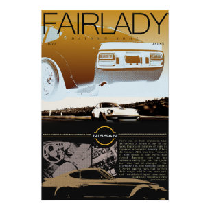 Fairlady 280Z Auto Poster - Goud