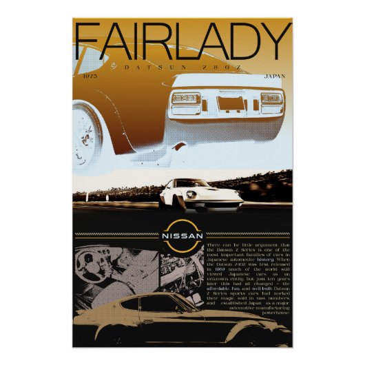 Fairlady 280Z Auto Poster - Goud (Voorkant)