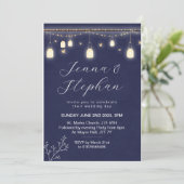 Fairlight-trouwuitnodiging, snaarlichten kaart (Staand voorkant)