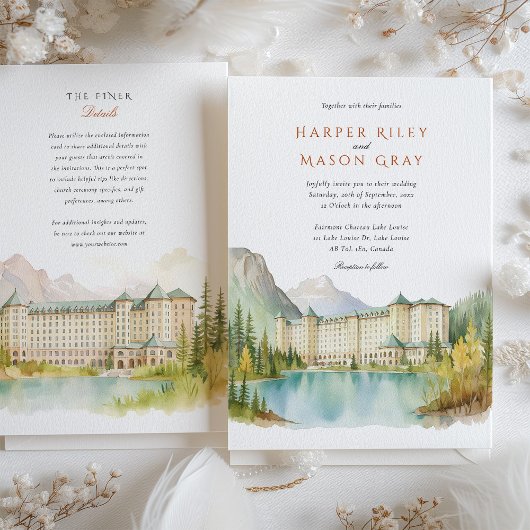 Fairmont Chateau Lake Louise Canada bruiloft Kaart