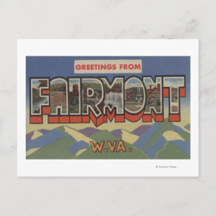 Fairmont, West Virginia - Grote Letter-scènes Briefkaart