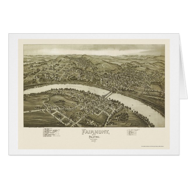 Fairmont, WV Panoramic Map - 1897 (Voorkant Horizontaal)