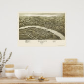 Fairmont, WV Panoramic Map - 1897 Poster (Keuken)