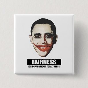 FAIRNESS - GEEFT GELD VOOR HET LAZEN VAN MENSEN VIERKANTE BUTTON 5,1 CM