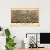 FAirport New York 1885 Antiek Panorama Poster (Thuiskantoor)