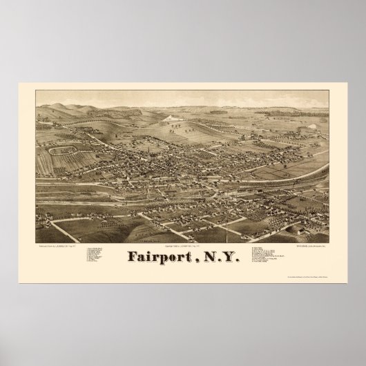 FAirport, NY Panoramic Map - 1885 Poster (Voorkant)